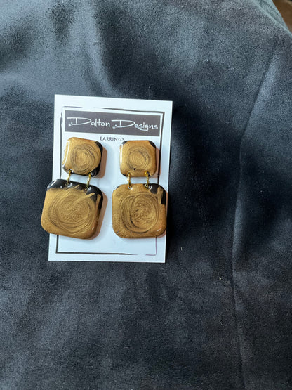 Gold with Black Swirls