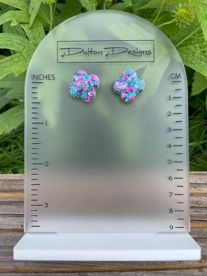 Turquoise + Pink Studs