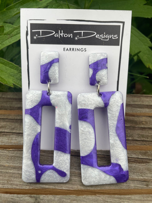 Purple and Silver Earrings