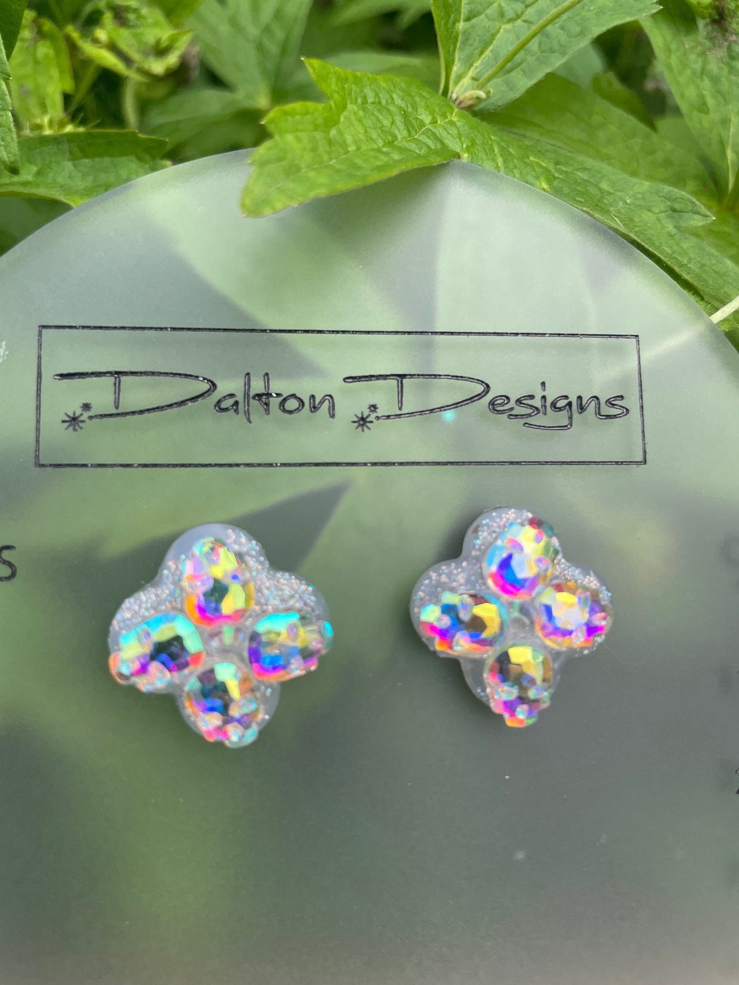 Clear AB Tiny Skull Studs